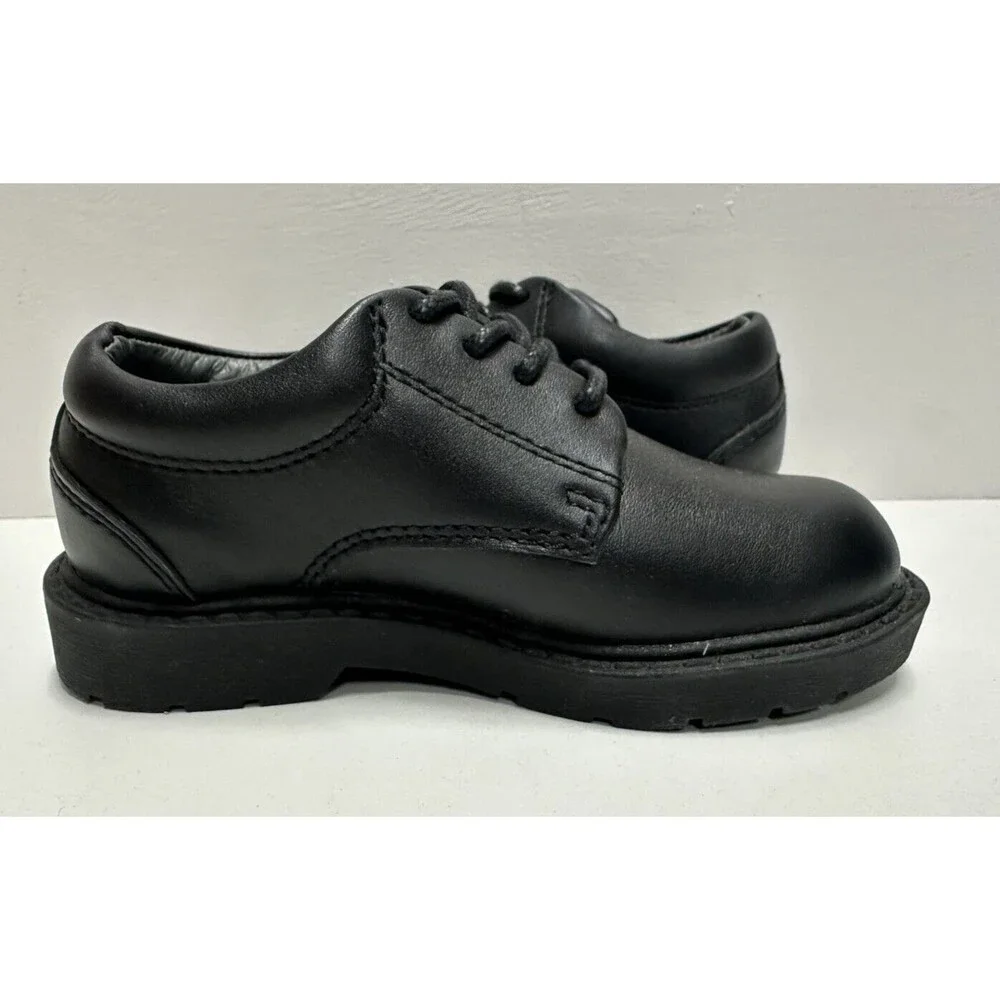 School Issue boys toddler size 9W dress lace up black leather shoes